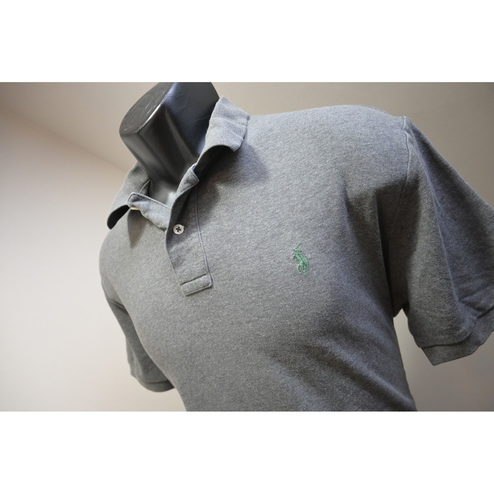 Polo Ralph Lauren Polo Shirt Mens Medium Grey Short Sleeve Pony Excellent